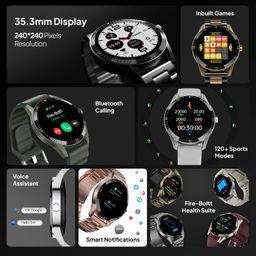 Fire-Boltt Talk Bluetooth Calling Smartwatch, 1.39" TFT Display with Dual Button, Hands On Voice Assistance, 120 Sports Modes, in Built Mic & Speaker (Talk, Black) image 3