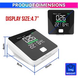 amiciSense WiFi PM2.5 Air Quality Monitor with Temperature & Humidity Sensor | Portable Real-Time AQI Compatible with Smartlife App image 3