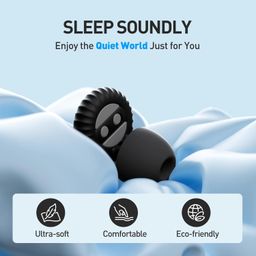 nalacal Ear Plugs for Sleeping, Made of Ultra-Comfortable Edible Silicone with Passive Noise Reduction Technology, Super Soft, Reusable Hearing Protection for Noise Reduction 35 dB, 8 Ear Tips in XS/S/M/L image 3