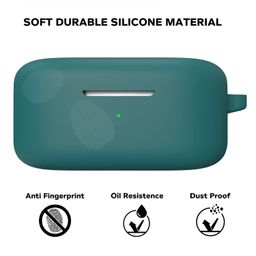 Sounce Earphone Case Cover Compatible for OnePlus Nord Buds 2, Soft Silicone Skin Case Cover Shock-Absorbing Protective Case with Keychain [Front LED Visible] (Green) image 5