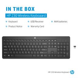 HP 230 Wireless Black Keyboard with 2.4GHz connectivity up to 10m, 12 Function Keys and 16-Month Long Battery Life. 3-Years Warranty.(3L1E7AA) image 4