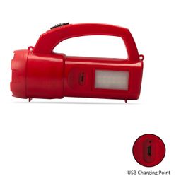 Lexton Heavy Duty 3W Micro USB 2000 mAh Rechargeable Emergency Torch Flashlight with Long Distance Beam Range & Longer Backup (Red), Medium, Plastic image 5
