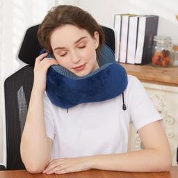 TALLGO Travel Pillow, Best Memory Foam Neck Pillow Head Support Soft Pillow For Sleeping Rest, Airplane Car & Home Use (Black) (Pink) (Navy) image 5