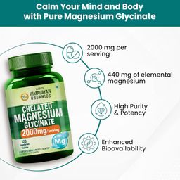 Vlado's Himalayan Organics Highly Absorbable Magnesium Glycinate | Support Overall Nerve And Muscle Health | Strong Bones For Men & Women - 120 Vegetable Capsules image 3