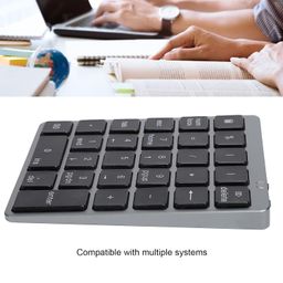 hilitand Wireless Numeric Keypad, Bluetooth 3.0 Mini Digital Numpad 28 Keys Ergonomic Number Pad Keyboard with Charging Cable for Laptop/PC/Desktop image 2