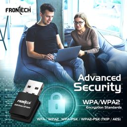 FRONTECH WiFi Dongle 300 Mbps Mini Wireless Network USB Wi-Fi Adapter for PC, Desktop, Laptop | Advanced WPA/WPA2 Security Standards, (0842, Black) image 5