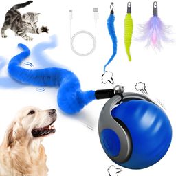 yousheme Speedy Tail 2.0,Speedy Tail Cat Toy,Smart Interactive Cat Ball Toy for Indoor Cats with 3 Tails 2 Speeds,Obstacle Avoidance Smart Cat Toys for Keep Them Busy for Small/Medium/Large Cats (Blue) image 1
