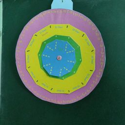 Cardboard Model of Months, Days, Weeks for Students and Teachers, A4 Size, Multicolour, Round Shape image 2