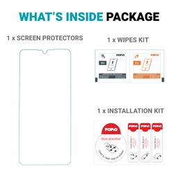 POPIO Tempered Glass Screen Protector Compatible For Samsung Galaxy A32 4G / M32 4G / F22 / A22 4G / A33 5G Cellphone (Transparent) Full Screen Coverage (Except Edges) With Easy Installation Kit image 3