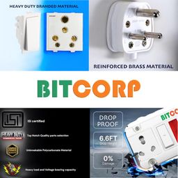 Bitcorp Power Strip 6A to 16A Converter with 1 Socket, 16A 2500W Extension Board with Surge Protection 2 Meter Cord for Home, Office, Fridge, Cooler, Computer, Air Conditioner (White) 220 Volts image 5