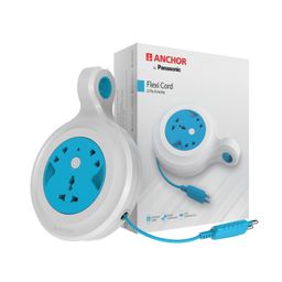 Anchor by Panasonic Diamond 6A 2 Pin Flex Box with Indicator & Handle | 8 Mtr Extension Flexi Cord with Universal Socket image 1