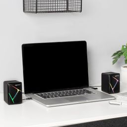 amazon basics 2 X 3W Multimedia PC Gaming Speaker with Aux Connectivity, USB Support, Volume Control, and RGB Lights image 5