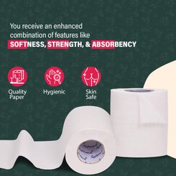 Softouch Ultra Soft 3 Ply Toilet Paper 6 Rolls 160 sheet per roll combination of dissolve quickly, strength and absorbency. image 2