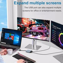 millennium technology USB & USB Type C to Dual Port Hdmi Adapter | Hdmi Splitter Extender Supports Both Windows,Mac OS for Dual Video Monitor Extended Display image 4