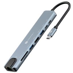 Portronics Mport 8 USB-C Hub (8-in-1) with 4K 30Hz HDMI, 100 Mbps Ethernet, USB 3.0, microSD/SD Card Reader, Type-C Data, PD Charging, USB 2.0, Type-C Plug for Laptop, Mac, PC (Grey) image 1