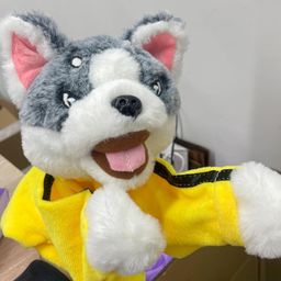 KOSHIYA Kung Fu Dog & Husky Interactive Toy - Boxing & Tricky Hand Puppet Action, Plush Stuffed Husky with Kung Fu Gloves - Perfect Children's Game & Gift Idea! Pack of (1) image 3