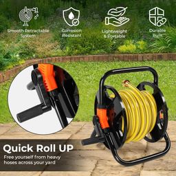 roots & leaf Retractable Garden Hose Reel | Smooth Retractable System for Hoses up to 20 Meters | Corrosion-Resistant ABS Material | Compact Design for Effortless Storage and Transport - Small image 4