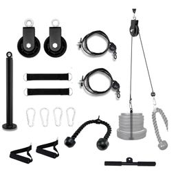 HASHTAG FITNESS Bicep,Triceps Exercise Home Gym Equipment Weight Cable Pulley System Gym With 360° Rotation Portable Upgraded Lat Pull Down Cable Machine Attachments Weight Loading Pin image 1