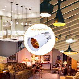 ahuja international B22 to E27 Light Bulb Adapter(Pack of 2,White) Screw Base Socket Lamp Holder Light Bulb Adapter image 4