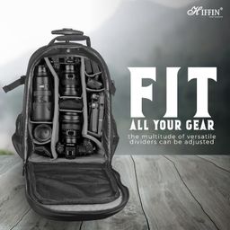 Hiffin 2-in-1 Convertible Backpack Rolling Case for Cameras and Gear with Great Capacity, User-Friendly Design, and Durable Waterproof Construction - Travel in Style image 3