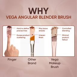 Vega Angular Blender for Eye Liner with Wooden Handle Make-Up Brush, Angular Brush for Eyebrow Shape & Eye Shadow, (MBN-07) image 5