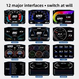 CLOUDSALE Digital P2 OBD2 Speedometer Car HUD Head Up Display with Speed MPH, Tachometer, Troubleshooting, Improvement Warning Function HD Display Universal For Car HUD Meter image 3