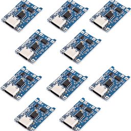 IDUINO 10pcs TP4056 Type-C USB 5V 1A 18650 Li-ion Lithium Battery Charger Module Charging Board 18650 Charger Module with Dual Protection Functions image 1