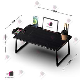 eumqestoer Office Table for Home/Writing Desk for Office/Folding Table for School/Folding Study Table/Work from Home -Multipurpose Table-> (Black-COTTED) image 2