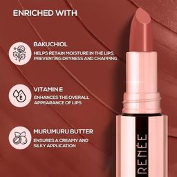 RENEE Everstay Matte Lipstick - Nude Luxe, Long Stay, Hydrating & Non-Drying, Smudge & Transfer Proof, Lightweight, Intense Pigment, Full Coverage, Vitamin E Infused, for All Occasions, 4.2g image 2