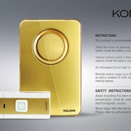 Kolors Remote Bell, 80 Meter Range, 30 Tunes, Wireless Door Bell for Home Long Range, Calling Bell for Office, Adjustable Volume, Cordless doorbell, led Indicator, Volume selector (Korbel) image 2