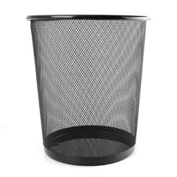 Divinext Metal Mesh Round Dustbin for Waste & Papers, 28 x 19 x 23 cm,Black(Open-Top) image 1