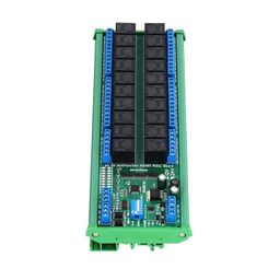 fofy 20 Channel Relay Board RS485 Relay Control Module with Good Isolation DIN35 or C45 Rail Mounted TVS Surge Protector for Surveillance System (24V) image 1