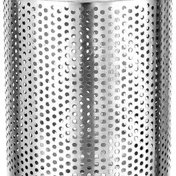 Zero To Infinity Store Stainless steel Perforated Round Dustbin for Dry Waste (Silver, 8 X12 inches) image 1