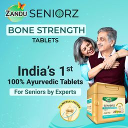 Zandu Seniorz BoneStrength Tablet, 60 Tablet, Clinically proven to Help Increase Bone Mineral Density & Collagen, Rich in Natural Calcium, Vitamin D3 | with Hadjod image 3