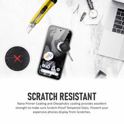 supcares Military-Grade Gorilla Tempered Glass Screen Protector for Google Pixel 8A (6.1 Inch) With Installation Kit | Edge to Edge Coverage | Black image 5