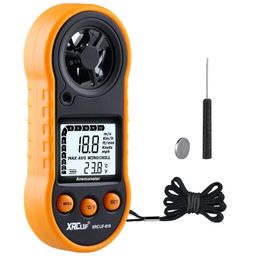 xrclif Pocket Anemometer Digital Wind Speed Meter Gauge Handheld Wind Meter Detector Monitor with Backlit, Anemometer Temperature Air Flow Velocity Meter for Shooting, Sailing, Windsurfing, Fishing Hunting image 1