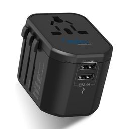 Ceptics Universal Travel Adapter - 3 in 1 Worldwide Travel Adapter, Universal Plug Socket and 2 x USB, with 2.4A, International Travel Adapters (3 Pack) image 1
