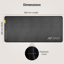 Ant Esports MP290 Gaming Mouse Pad-L- Large with Stitched Edges, Waterproof Non-Slip Base for Gaming & Office – Black image 3