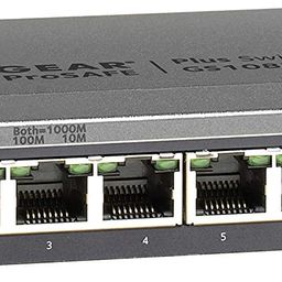 Netgear (GS108EV4) 8-Port Smart Managed Gigabit Switch (up to 2000 Mbps, Plug-and-Play, configurable with German GUI, VLAN, QoS/DOS, IGMP snooping, fanless, Metal Chassis) image 1