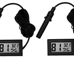 DHRUV-PRO Mini LCD Digital Thermometer Hygrometer Temperature Humidity Meter W Probe (Black) (2) image 1