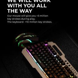 RAEGR RapidGear X70 USB Gaming Keyboard and Mouse Combo | Made of Aluminium Body | 4 Choices of Adjustable DPI, 3 Rainbow Lighting Modes, Instant Media Access, Gaming Mouse for PC/Laptop/Mac-RG10359 image 3