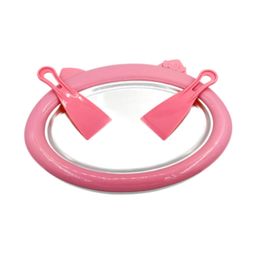 Ice Cream Maker Rolled Ice Machine for Frozen Yogurt Sorbets Soft Serve Pink image 1