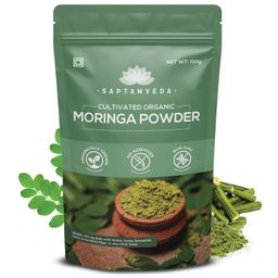 SAPTAMVEDA 100% Organic Moringa Leaf Powder - Healthy Superfood (150 GM) image 1