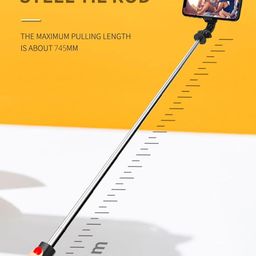 blueshoot - shoot better selfies BLUESHOOT Mini Selfie Stick 74 cms/21 inches Wireless Remote and Tripod Stand Bluetooth Compatible with All Mobile Phones (Black) image 2