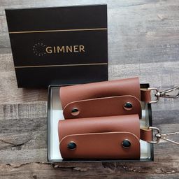 gimner 2pcs PU Leather Key Case Pouch Wallet Keychain Key Holder With 6 Key Hooks | 1 lobster hook| Snap Closure (12 x 7 cm) image 5