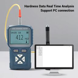 Hardness Tester, Digital Durometer with Large LCD Display, Standard HL, HB, HRB, HRC, HRA, HV, HS, Portable Digital Hardness Meter for Rubber, Plastics, Floors, (Plug image 2