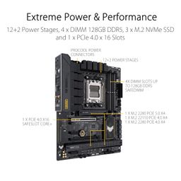 ASUS TUF Gaming B650-PLUS WiFi AMD Ryzen AM5 ATX Motherboard, 14 Power Stages, PCIe 5.0 M.2 Support, DDR5 Memory, WiFi 6 and 2.5 Gb Ethernet, USB4 Support and Aura Sync image 2