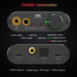 YMOO Portable Headphone Amp DAC, DSD512 and 768K/32Bit, 16?-600?/35mW/Hi-Res Hi-Fi Desktop DAC for PC Headphone Out/iPhone, 3.5mm/4.4 mm/Optical/Coaxial Output for Windows/Android/IOS/PS5/Home Audio image 2