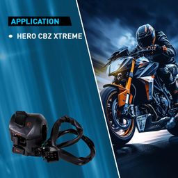 Uno Minda SW-0659 Handle Bar Switch (Left Hand Side) With Kick Start Start- 8 Wire Black Coupler, 2 Clip Terminals For Hero CBZ (Drum/Disc) image 3