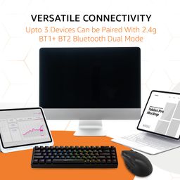 Amazon Basics Pro Series 2.4G Wireless Ergonomic Mouse for PC, Mac, Laptop | Dual Bluetooth Modes | 4 Adjustable DPI Settings Up to 2400 | Shortcut Buttons | Connects up to 3 Devices (Black) image 4